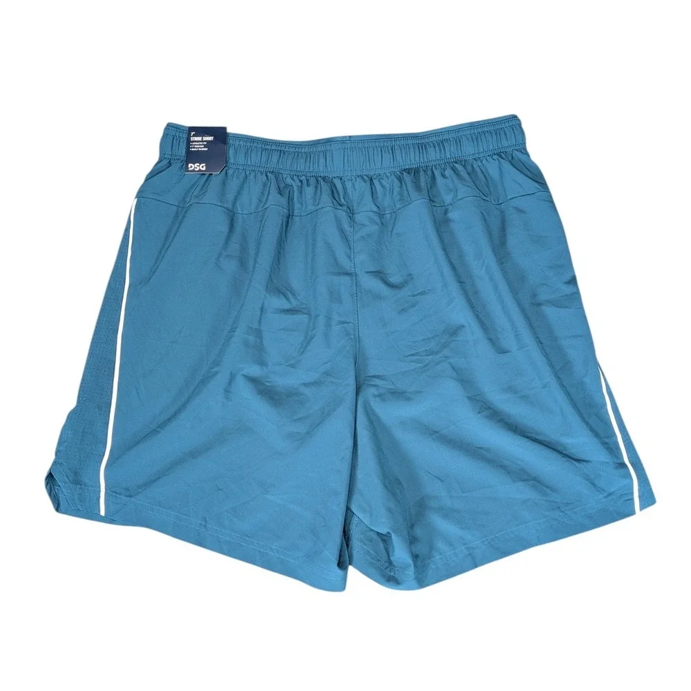 DSG Mens 7 Inch Stride Running Shorts Teal Blue XL NWT Athletic Gym Training